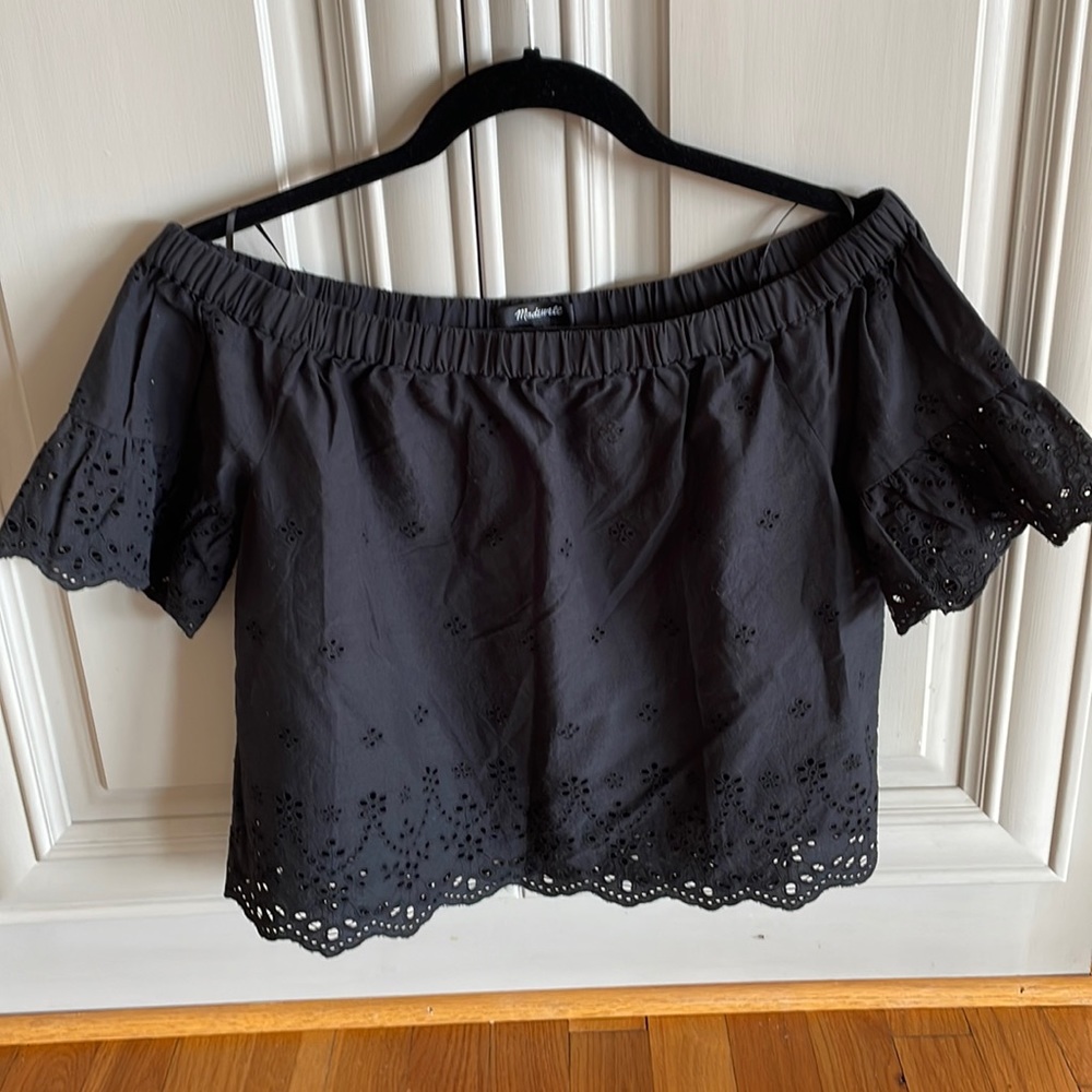 Madewell Black Off-the-Shoulder Top